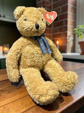 Vintage Ty Beanie Buddies Curly the Bear - Retro 90s Plush Collectible